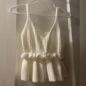 Cream Sweater Tank Top